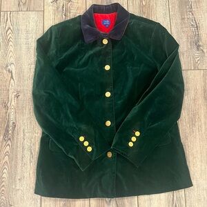 Vintage 90s Tabi International Velvet Blazer Green Gold Buttons size large